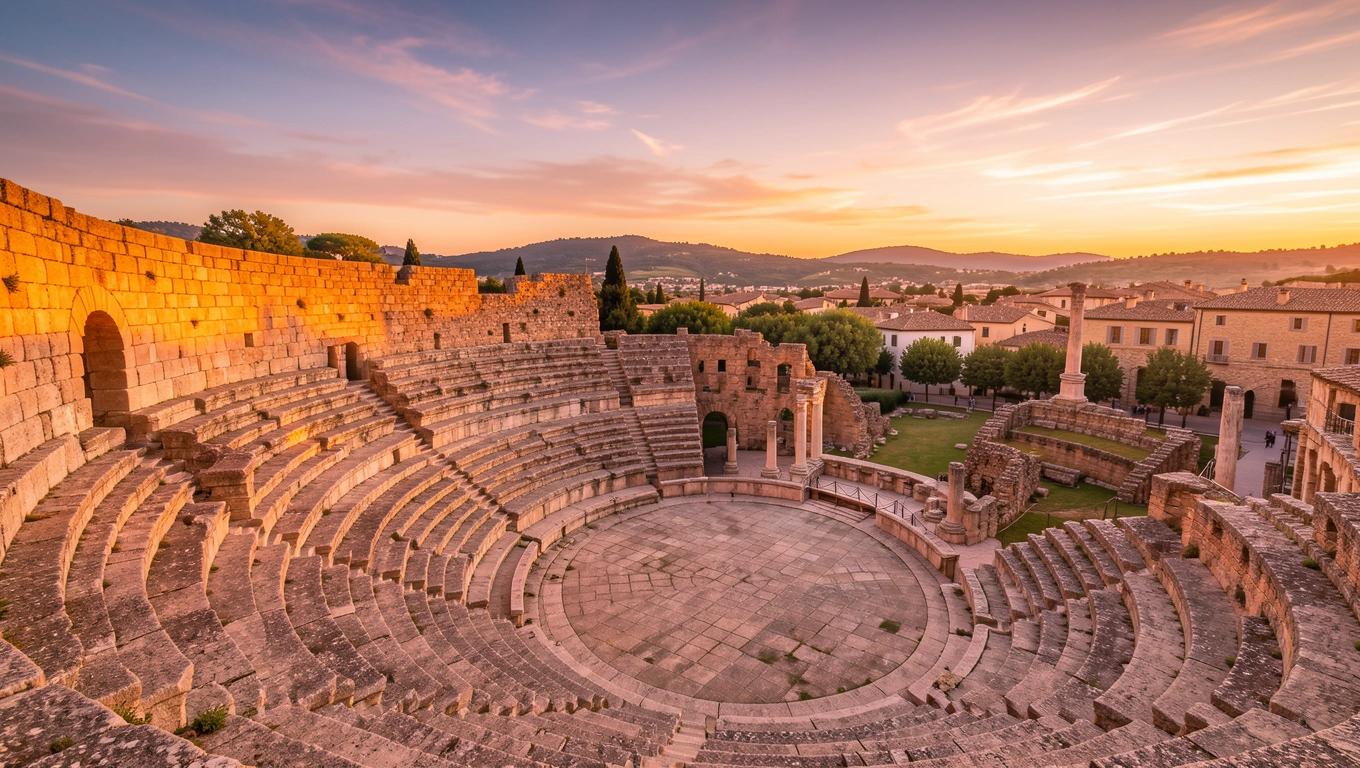 Le Théâtre Antique d'Orange au coucher du soleil